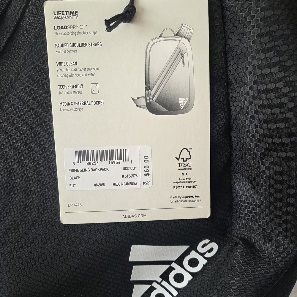 Adidas Black Minimalist Backpack - Picture 3 of 6
